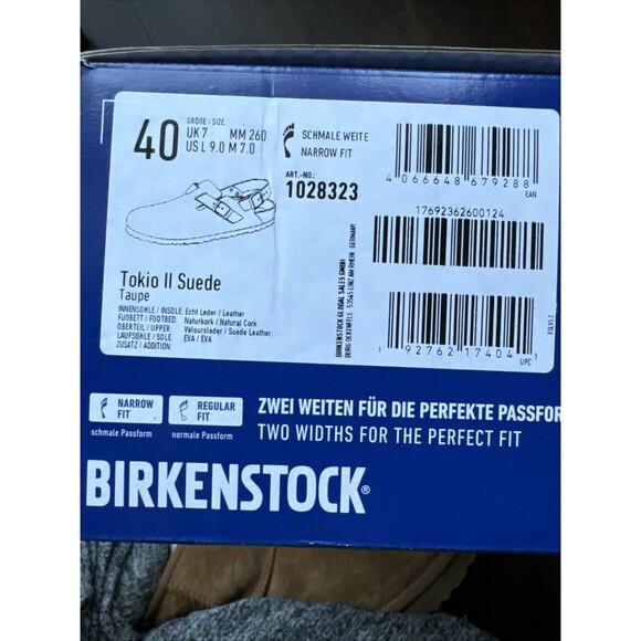 Birkenstock Tokio Suede Taupe Sz 40 EU NWT Narrow Fit - Picture 6 of 6